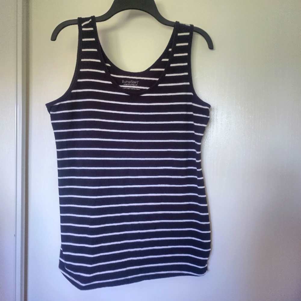 BUMPSTART Maternity Tank Black and White Striped size L